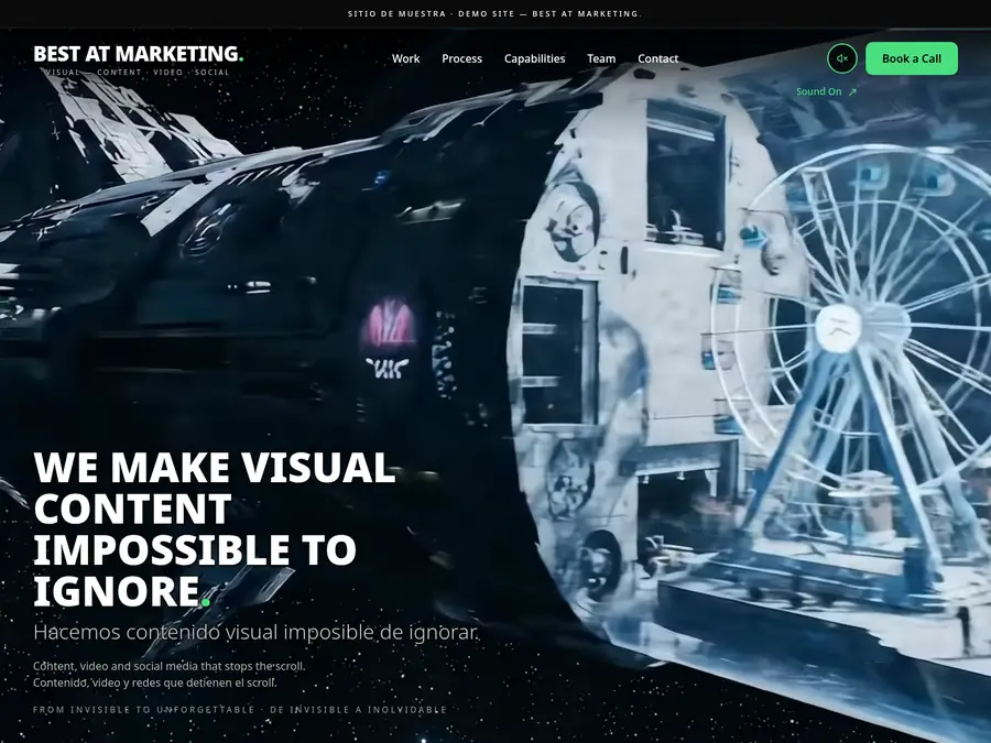 Best at Marketing · Visual — website preview